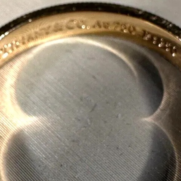 Authentic Tiffany & Co. Together Milgrain Men’s Wedding Ring Platinum/18k Gold - Picture 3 of 9